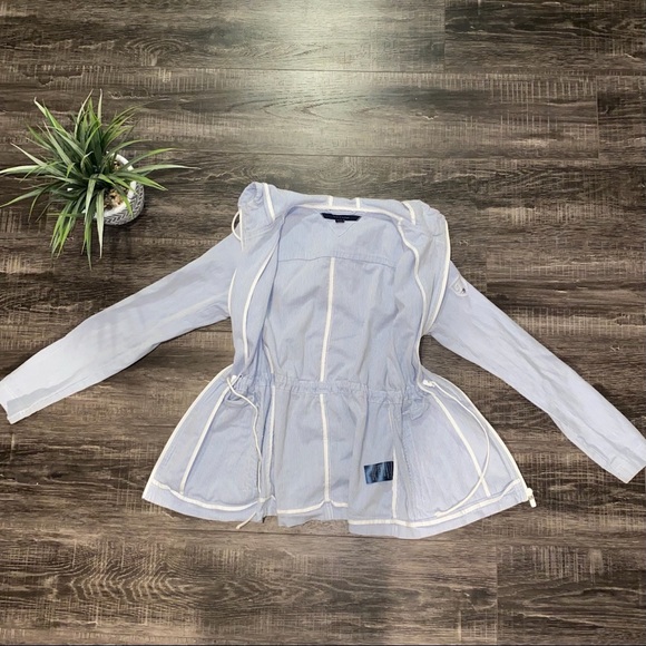 TOMMY HILFIGER Blue & White Striped Jacket - Picture 5 of 16